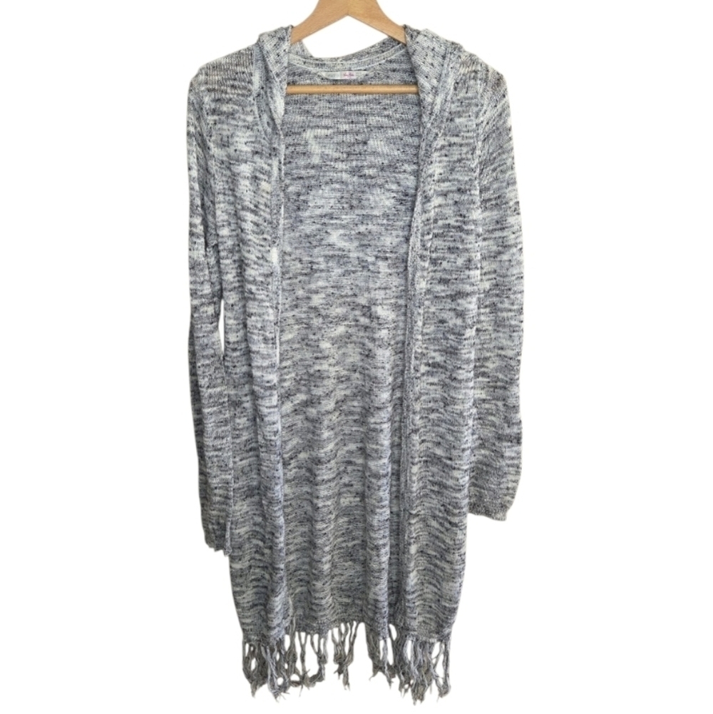 Hollister Lucy Hale Marled Fringe Hem Open Front Long Cardigan Sweater Size XS/S